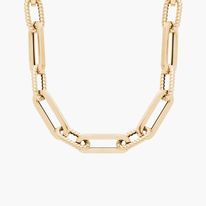 14k gold mixed link chain necklace